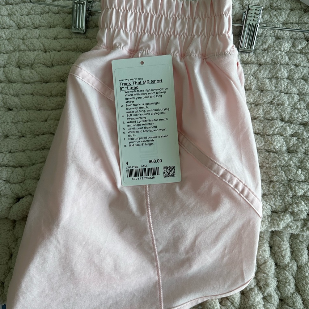 Lululemon, Track that MR Short, strawberry milkshake, size 4, new with tags